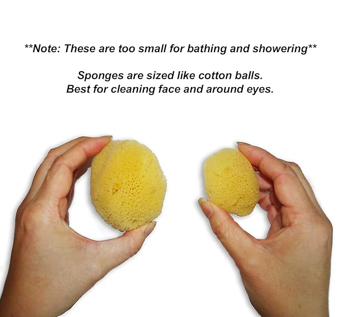Constantia Beauty® Natural Sea Silk Sponges 12pack, like Cotton Balls, for Cosmetic Use, Makeup Application Blending & Removal, Face & Eye Cleaning, Size 9pc x1.5"-2.5" 3pc x 2.5"-3" Luxury Gift Bag