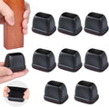 Ezprotekt 8 Pcs Rectangle Black Silicone Chair Leg Floor Protectors with Felt, Rectangle Chair Leg Caps, Furniture Leg Covers Cups for Chair Table Desk (Fit L :1.3-1.7", W: 0.9-1.2")