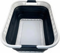 SAMMART 42L (11 Galloons) Collapsible Plastic Laundry Basket - Foldable Pop Up Storage Container/Organizer - Portable Washing Tub - Space Saving Hamper/Basket (Grey/Slate Grey) [BPA Free]