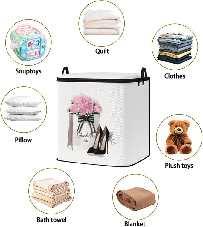2pcs closet organizers and storage under bed,clothing blanket sweater sheet bedding comforter duvet quilt pillow toy storage bags with lids,dorm room essentials for containers 95L
