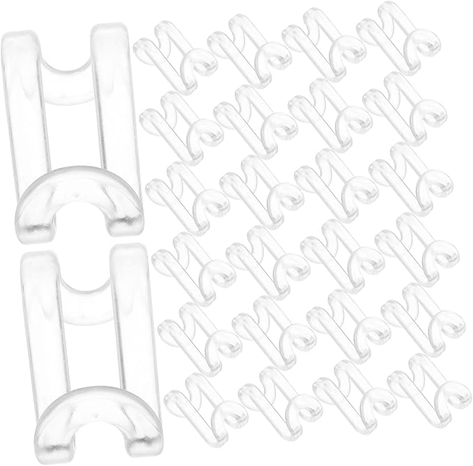Clothes Hanger Connector Hooks S Shaped 1.57 Inch Transparent Space Saving Hanger Hooks for Closet Organization and Multi-Layer Clothes Hanging 60 Pack