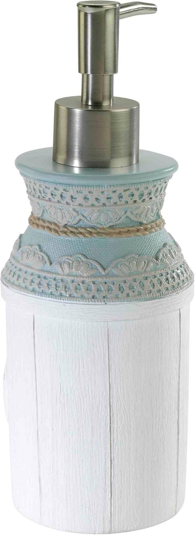 Avanti Linens - Lotion Pump/Soap Dispenser, Countertop Accessories, Farmhouse Chic Bathroom Decor (Farmhoue Shell Collection)