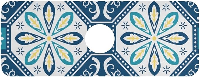 Kitchen Sink Splash Guard 1 PC 14.7 Inch Sink Faucet Mat Splash Guard for Bathroom Countertop Water Absorbent Foldable Cuttable Soft Washable Totem