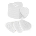 50-Count Heart Shape Compressed Facial Sponges,100% Natural Cellulose Face Sponge Spa Sponges for Removing Dead Skin, Dirt and Makeup(White)