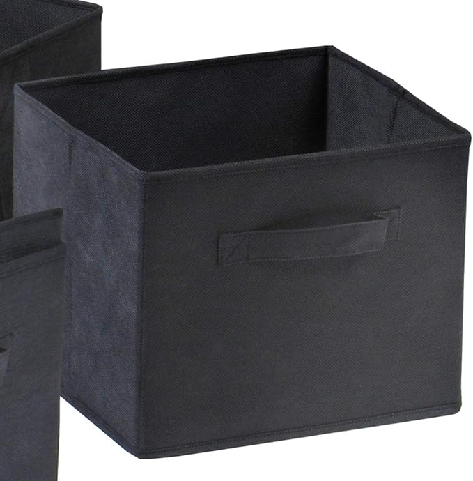 Winsome Capri Foldable Fabric Basket, Black, 6/Pack (22611)