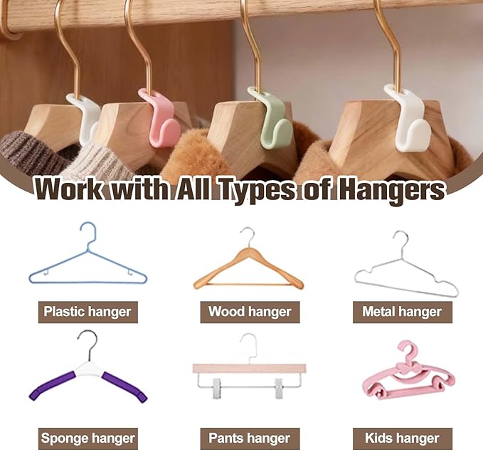 100PCS Hanger Connector Hooks Come with Storage Box, 4 Color Plastic Clothes Hanger Connector Hooks for Clothes Closet Hangers Space Saver Suitable for Dormitory, Rv Closets, Apartment