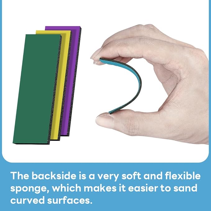 stedi Sanding Sponge for Model Gundam Building, Hobby Model Tools Hand Sanding Block Waterproof Wet Dry Reuse 1000 to 2500 Grit Sandpaper, 30 Sheets