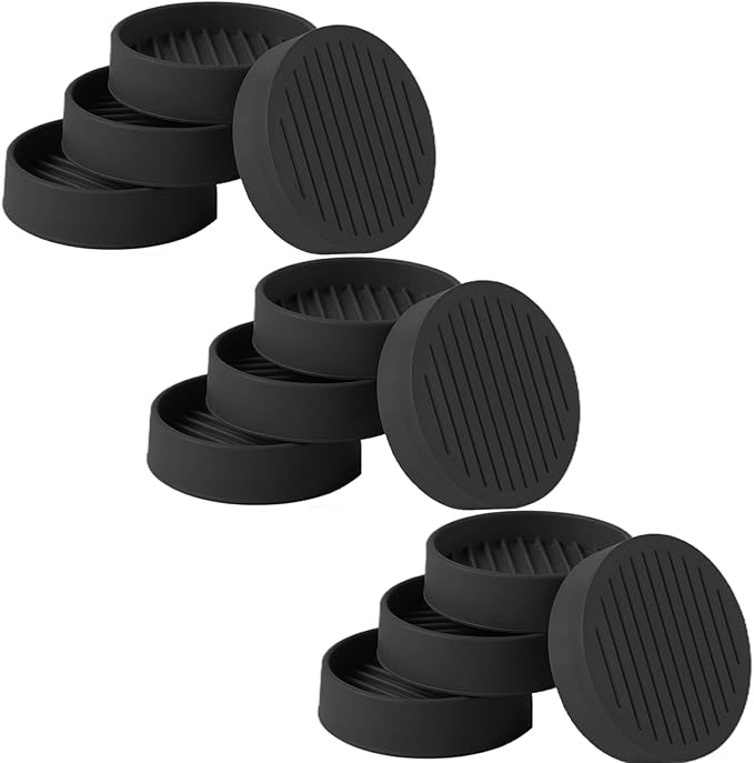 2x2 Round Rubber Furniture Caster Cups, Anti-Sliding Furniture Pads Bed Stopper Floor Protectors with Grip - Protect Any Flooring
