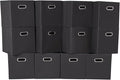 Fabric Cloth Storage Bins,Fabric Cube Organizer with Dual Handles Foldable Cube Storage Baskets for Home Bedroom Storage,Set of 12,(Black)