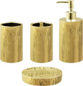 Blue Donuts Bathroom Accessories Set, Toothbrush Holder, Soap Dispenser, Gold, Ceramic, 4 Piece