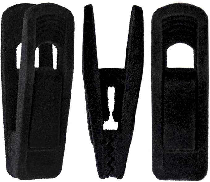 Hanger Clips for Velvet Hangers, 20 Pack Velvet Hanger Clips, Strong Hanger Clips Perfect for Skirt Pants Hangers (Black)
