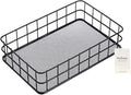 Small Black Metal Wire Cabinet Organizer Storage Organizer Bin Basket Tray (1)
