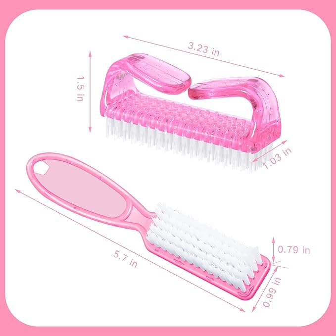 8 Pack Handle Grip Nail Brush, Nail Cleaning Brushes Set Pedicure Scrubbing Tool, Toes Fingernail Brush Scrub Cleaner Kit for Men and Women, Multicolor