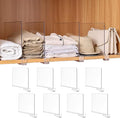 FQDAYANM Adjustable Closet Shelf Dividers 8 Pack - Acrylic Vertical Organizer for Cabinets, Kitchen, Pantry (Clear)