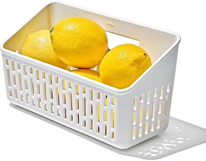 OXO Good Grips Produce Saver – Crisper Basket, 4.15 x 9.2 x 5.05 in, White