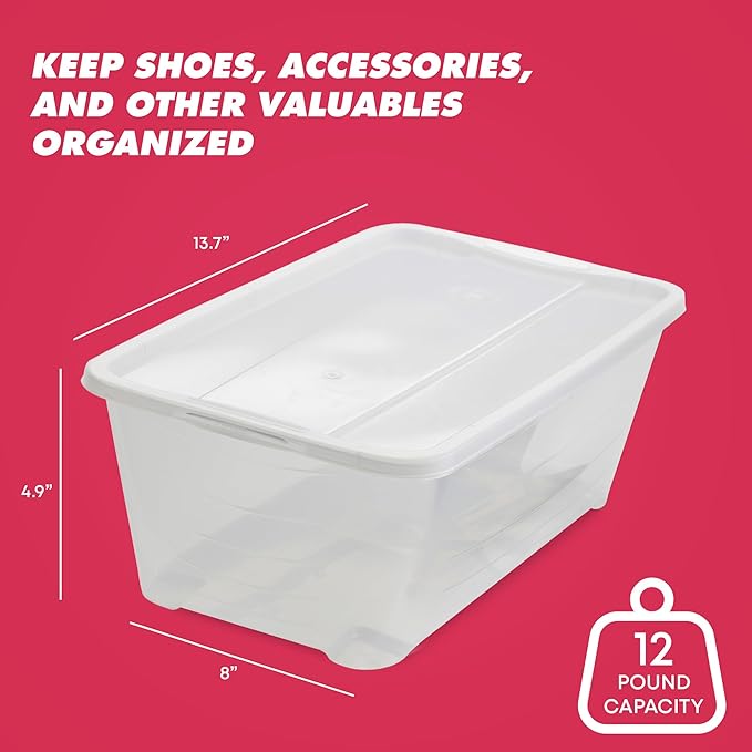 Life Story 20 Pack Plastic Storage Boxes, Stackable Organizer Tote Containers, 6 Liter