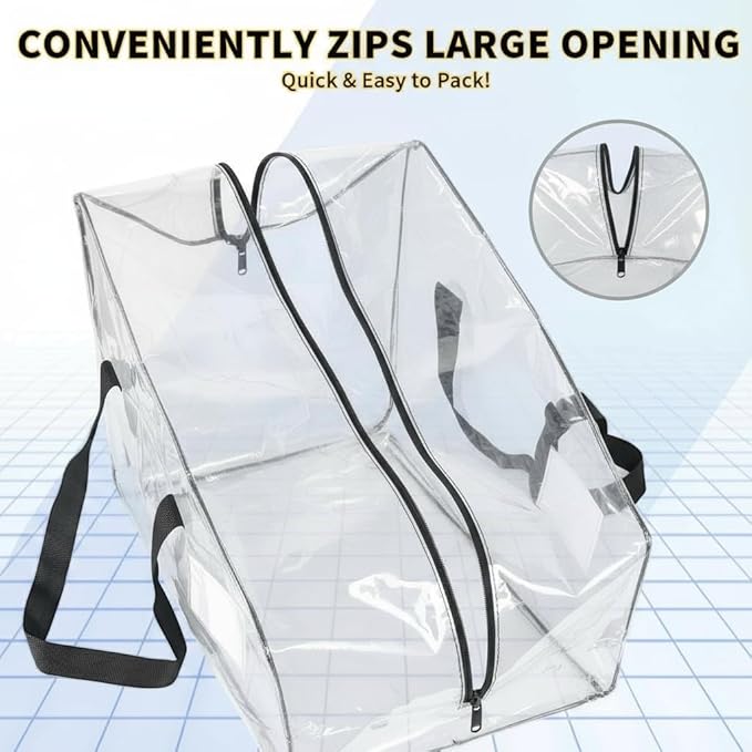 Heavy Duty Extra Large Moving Bags,149 Gallon Jumbo Packing Bags,Huge Moving Storage Bags with Strong Zippers & Carrying Handles,Reusable Big Moving Storage Bags for College Dorm Travel 2Pack,Clear