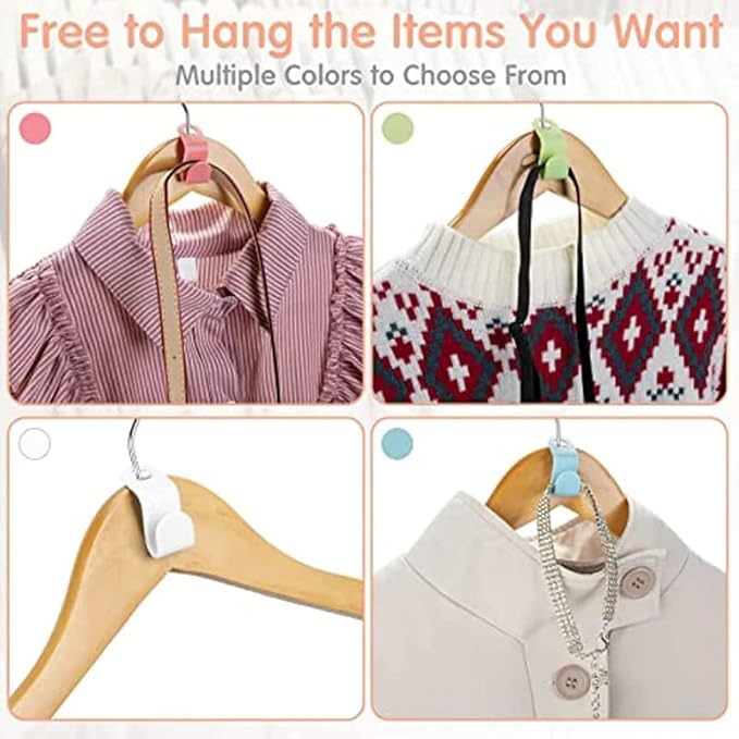 40 PCS Clothes Hanger Connector Hooks | Space Saving Extender Plastic Clip | Heavy Duty Cascading Closet Organizer | Outfit Hangers for Christmas, Home, Bedroom - Clothes Organizer