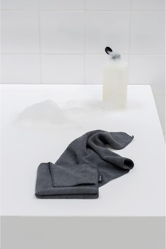 Brabantia x2 Microfiber Cleaning Dish Cloths (Dark Gray) Absorbent Hygenic Rags for Washing, Cleaning, Drying (12x12)