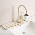 Silicone Faucet Splash-Proof pad, Multifunctional Water-Saving Splash-Proof Cushion, Universal Faucet Cover, Suitable for Kitchen and Bathroom Sink Faucet (White, 24 * 5.5)