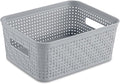 Sterilite 32 Pack Plastic Storage Bin Organization Containers, Small Baskets, Cement