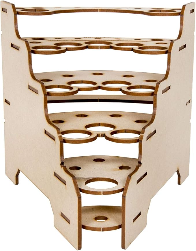 The Broken Token Modular Paint Rack w/ 26mm Holes - 45° Wedge - Multiple Organizer for Paint Bottles, Pots, and Brushes in Tiered Layout - Customize Your Pieces with Easy Organization & Access