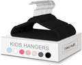 BAGAIL 50 Pack Kids Velvet Hangers 14 Inches Children's Clothes Hangers Non-Slip Baby Hangers for Infant/Toddler (Black)