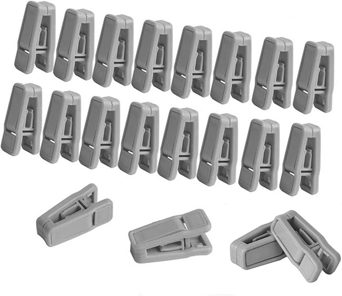 20 Pack Plastic Finger Clips for Hangers,Slim-line Finger Clips Plastic Hanger Clip for Velvet (Gray)