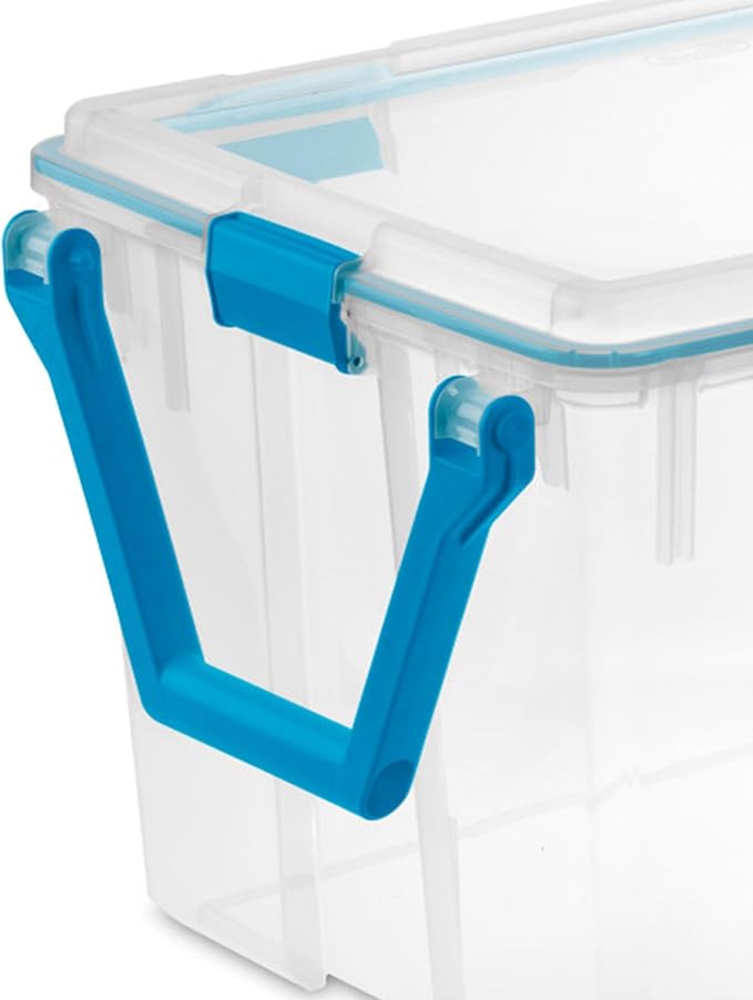 Sterilite 6-Pack Gasket Box, Weather-Resistant Storage Bins with Latching Lids, 120 Quart - Heavy-Duty Organizing Containers for Closet, Bathroom, and Office
