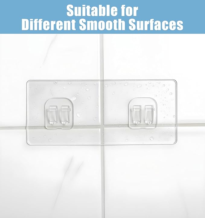 6PCS Shower Caddy Adhesive Hooks, Shower Shelf Adhesive Replacement for Bathroom Shelf & Basket, Suitable for Corner Mounting, Soap Dish & Kitchen Accessories