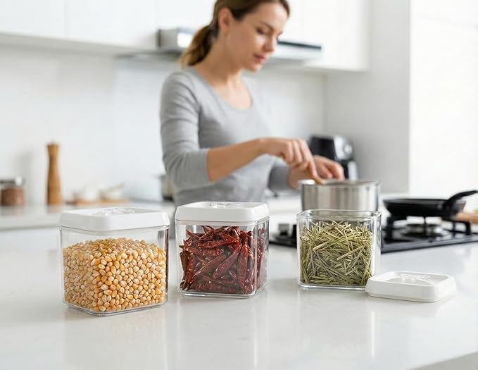 Felli Flip Tite Airtight Storange Container for Pantry Kitchen (4" Regular 0.5QT 3pk)
