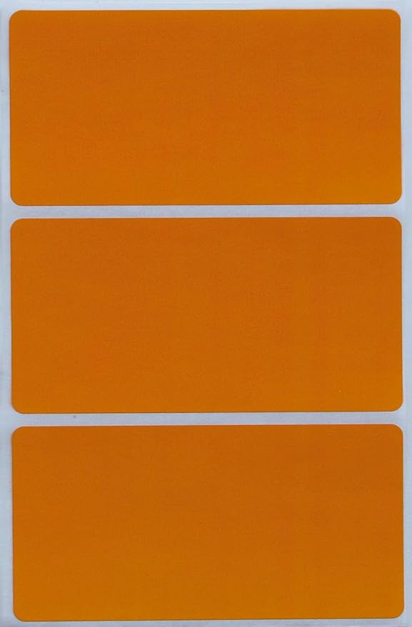 Royal Green 4" x 2" Blank Stickers to Write On Name Tags Color-Coding Labels for Moving, and Storage Boxes - 108 Sheets, 324 Labels (Orange)