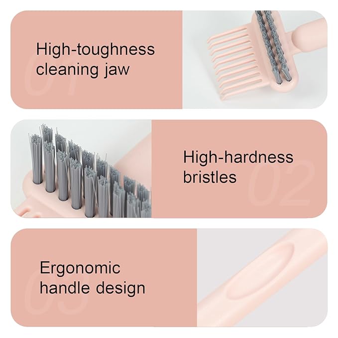 RHOS 2-in-1 Hair Brush Cleaner and Remover Tool - Comb for Removing Hair and Dust, Suitable for Home and Salon Use (1 Pack - Pink)