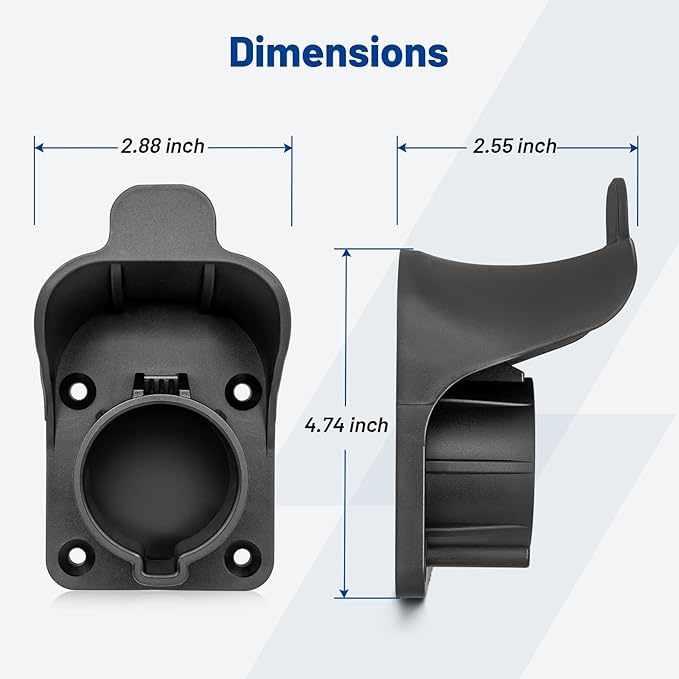 Anina EV Charger Holder SAE J1772 Charging Cable Organizer for Portable Electric Car Charger Cable Hanger Electric Vehicle Charging Cord Holder Wall-Mount Connector Space Saving