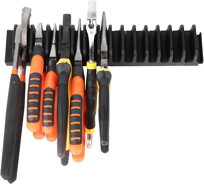 12 PCS Plier Organizer for Toolbox & Tool Drawer, Magnetic Plier Holders, Modular Tool Box Organizers for Professional Mechanics, Technicians (Black)