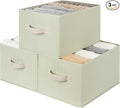 StorageWorks Storage Bins for Shelves, Closet Organizers and Storage Baskets, Fabric Storage Bins Clothes Organizer, Light Green, 3-Pack, Large