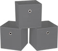 Fabric Cubes Storage Containers ,11 Inch Cloth Storage Cube Foldable Storage Bins Cubes Organizer Baskets with Dual Handles for Shelf Closet Set of 3,(Grey)