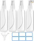4 Pack 4 Oz (120ml) Small Spray Bottles - Fine Mist, Refillable, Reusable