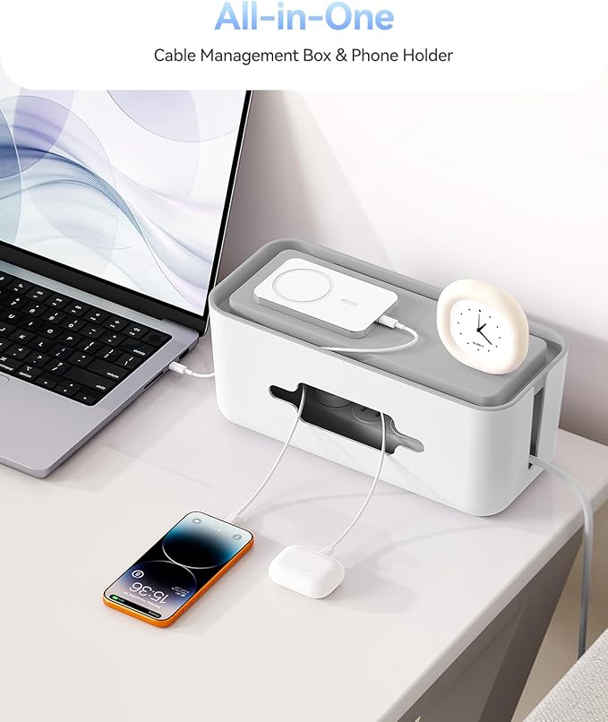 ORICO Cable Management Box, Cord Hider Box to Conceal Power Strips on Desk or Floor, Keeping Cords Tidy and Protected from Damage, Stylish Cable Organizers for Home, Office, School - PB01