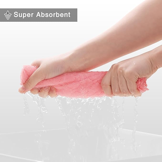 Homaxy 24 Pack Dish Towels for Kitchen (10 x 20 Inches, Multi Color), Super Soft and Absorbent Coral Velvet Dish Cloths for Washing Dishes, Nonstick Oil Fast Drying Microfiber Cleaning Cloth