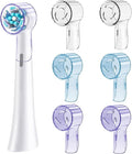6 Pack Toothbrush Covers for Oral B iO Replacement Heads, Toothbrush Cover Caps for Oral B Pro1000 Electric Toothbrush Head，iO Toothbrush Head Cover for Travel & Home (Transparent + Blue + Purple)