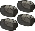 Rubruan 4 Piece Popup Mesh Laundry Basket Durable Handles Collapsible Laundry Baskets Folding Clothes Pastic Hamper for Laundry Room College Dorm (Black)