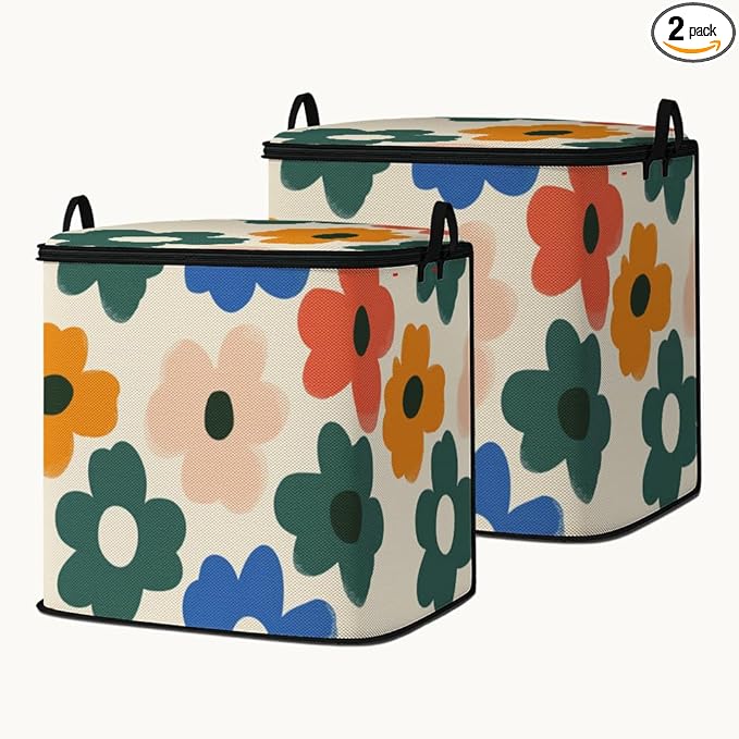 2pcs closet organizers and storage under bed,clothing blanket sweater sheet bedding comforter duvet quilt pillow toy storage bags with lids,dorm room essentials for containers 95L