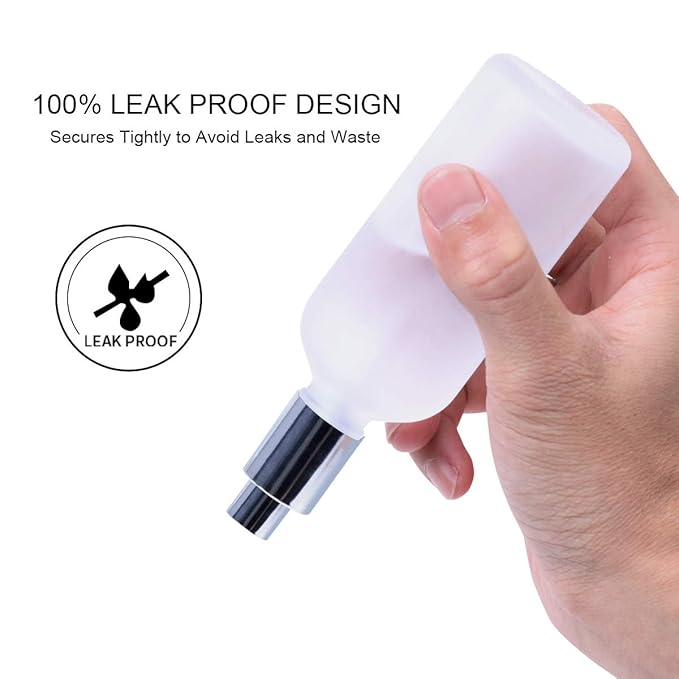 Empty Frosted Glass Spray Bottle 3.4oz, Perfume Atomizer, Fine Mist Spray (2 PACK)