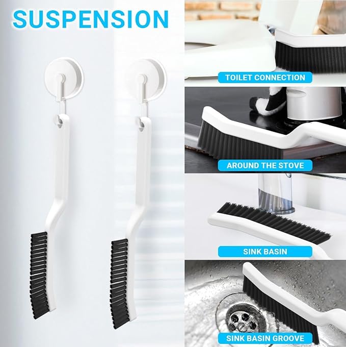 Cleaning Brush Set for Household Use, Scrub Brush, Bathroom Cleaning Brushes, Crevice Cleaning Brush for Bathroom, Floor, Tub, Shower and Kitchen Surface
