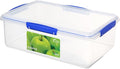 Sistema KLIP IT Food Storage Container, 7 L, Airtight & Stackable, BPA-Free, Clear with Blue Clips