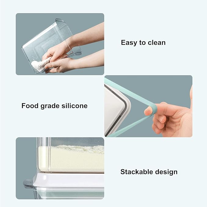 Formula Dispenser Container with Scoop 2000ML / 2.0QT Milk Powder BPA-Free Airtight 900g Formula Storage Container with Lids, BPA-Free Airtight Food Storage Container