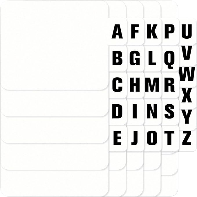 26 Pcs Vinyl Record Dividers A-Z DVD CD File Alphabet Organizer Dividers with Alphabetical Tabs Storage Record Holder Index Card for Records Albums File (White)