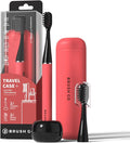 MIPOW Slim Pro i4 Electric Toothbrush Rechargeable Smart Ultra Sonic 3 Modes Magnetic Travel Case &Ceramic Dock, 60Day Long Battery Soft Bristles 2Heads IPX7 Waterproof,Color-(Pink)