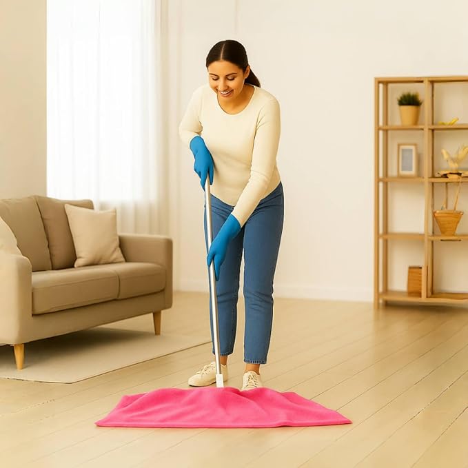 4/8 Pcs Extra Large Microfiber Cleaning Cloths – 30x20 in Mop Towels for Floor Cleaning, Reusable, Lint-Free Floor Rags, Color-Coded, pano de Chao, trapos para trapear (4, Pink)